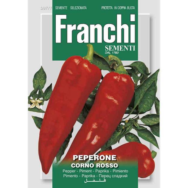 Image de Graines poivron peperone corno rosso - Franchi