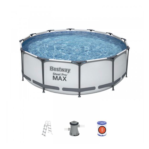Image de Piscine 366 x100cm ronde steel pro