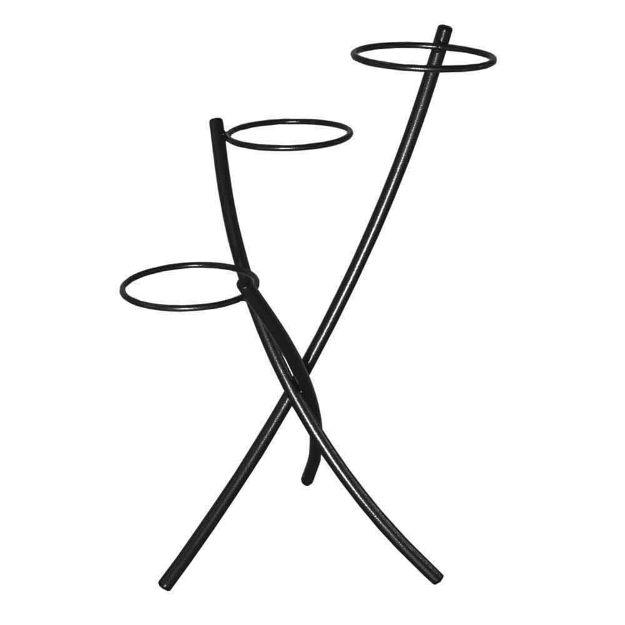 Image de Porte plantes tube rond20 3 pots anthracite ht 77 pour pot 20 cm