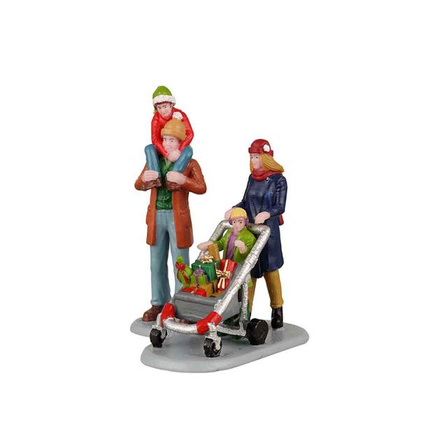 Image de Shopping en famille pour les fêtes, lot de 2