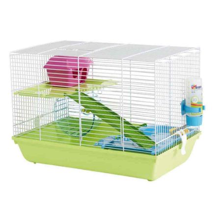 Agrandir l'image de Cage hamster Martha Triple blanc/vert 47x30x34cm Image de Cage hamster Martha Triple blanc/vert 47x30x34cm