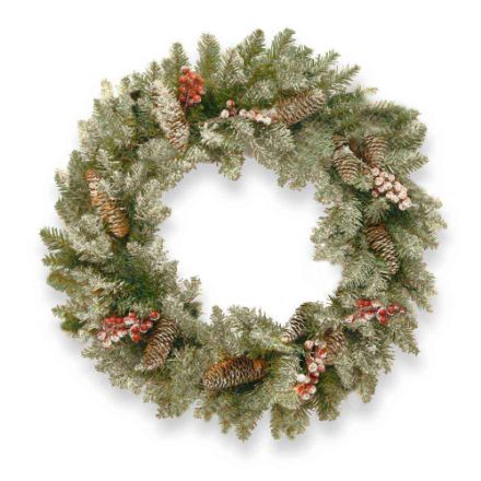 Agrandir l'image de Couronne Dunhill Fir Wreath Snow, Red Berries 51cm Image de Couronne Dunhill Fir Wreath Snow, Red Berries 51cm