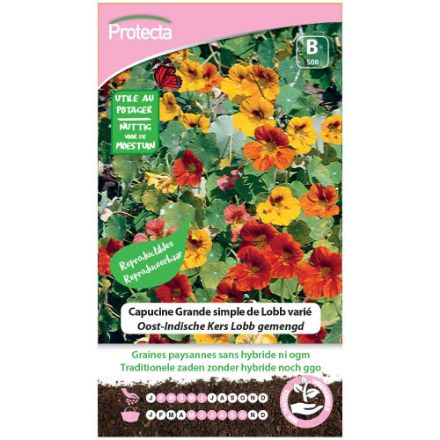 Agrandir l'image de SEMENCE DE  CAPUCINE GRANDE SIMPLE DE LOBB VARIÉ. Image de SEMENCE DE  CAPUCINE GRANDE SIMPLE DE LOBB VARIÉ.