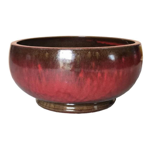 Image de Pot Noble Bowl Low Oxblood D39H19