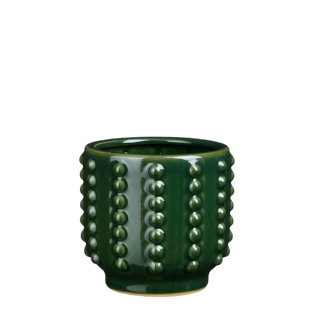 Image de Boaz pot ronde vert - h13,5xd14,5cm - Mica