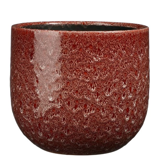 Image de Paola pot ronde rouge - h25xd29cm - Mica