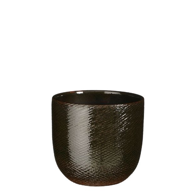 Image de Enzo pot ronde vert f. - h16xd17cm - Mica