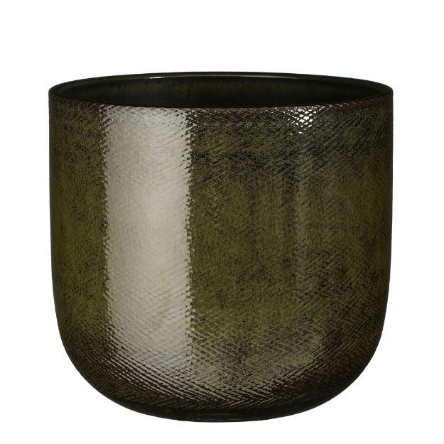 Image de Enzo pot ronde vert f. - h27xd30cm - Mica