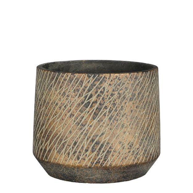 Image de Camino pot ronde marron f. - h14xd17cm - Mica