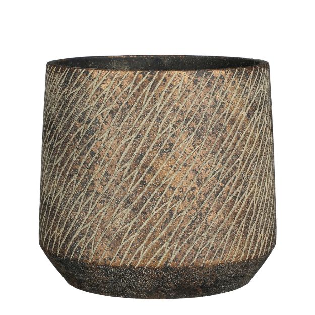 Image de Camino pot ronde marron f. - h19xd21cm - Mica
