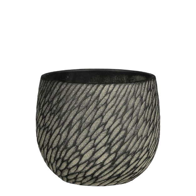 Image de Elio pot ronde anthracite - h12,5xd15cm - Mica