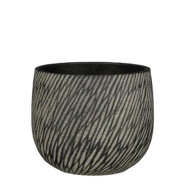 Image de Elio pot ronde anthracite - h14xd17cm - Mica