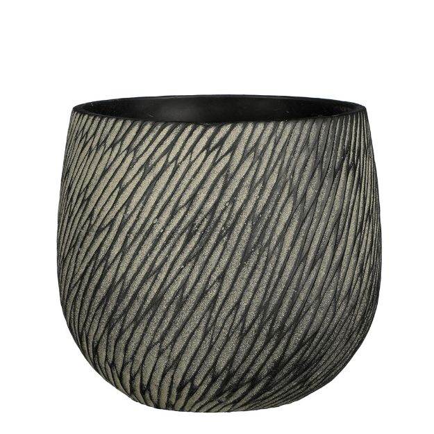 Image de Elio pot ronde anthracite - h19xd21,5cm - Mica