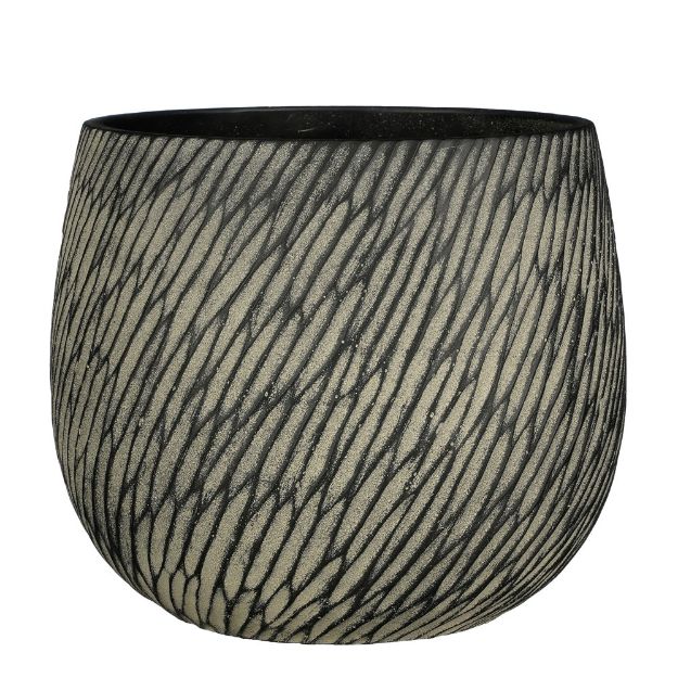 Image de Elio pot ronde anthracite - h20,5xd24cm - Mica
