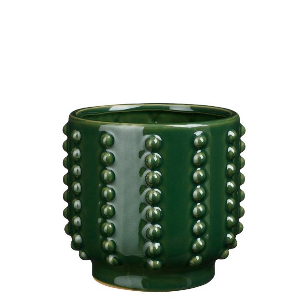 Image de Boaz pot ronde vert - h16,5xd17,5cm - Mica