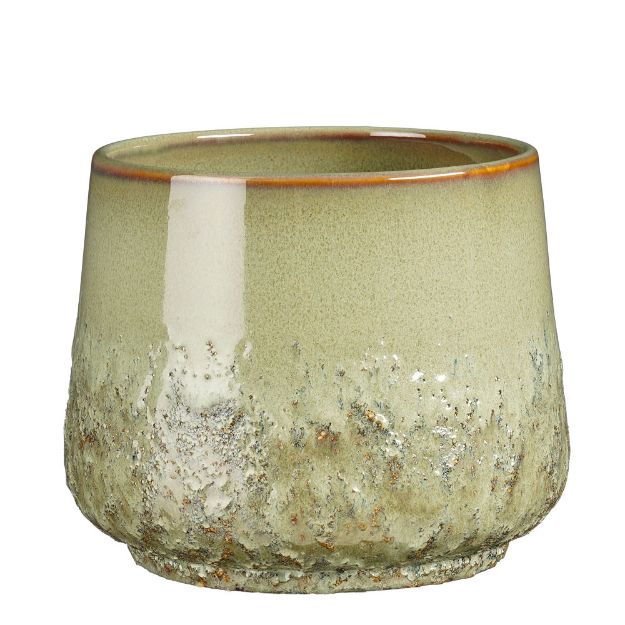 Image de Mylo pot ronde vert cl. - h16xd19cm - Mica