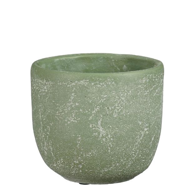 Image de Jimmy pot ronde vert cl. - h12xd13cm - Mica