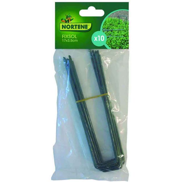 Image de FIXSOL Lot de 10 Agrafes de fixation Vert 17 x 3,5 cm