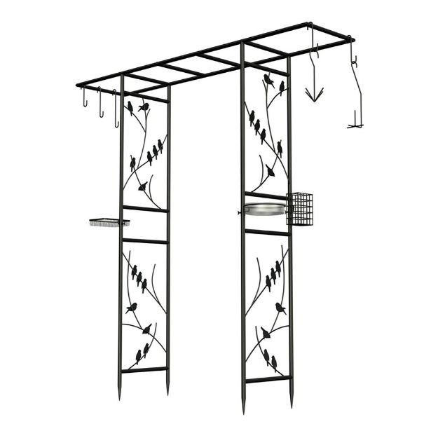 Image de arche noire decor oiseaux avec accessoires h 213 cm
