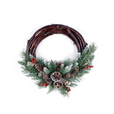Agrandir l'image de Couronne Frosted Berry Grapevine Wreath 41cm Image de Couronne Frosted Berry Grapevine Wreath 41cm