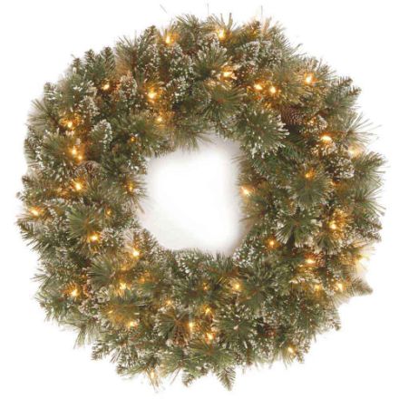 Agrandir l'image de Couronne Glittery Bristle Wreath 12 cones 61cm Image de Couronne Glittery Bristle Wreath 12 cones 61cm