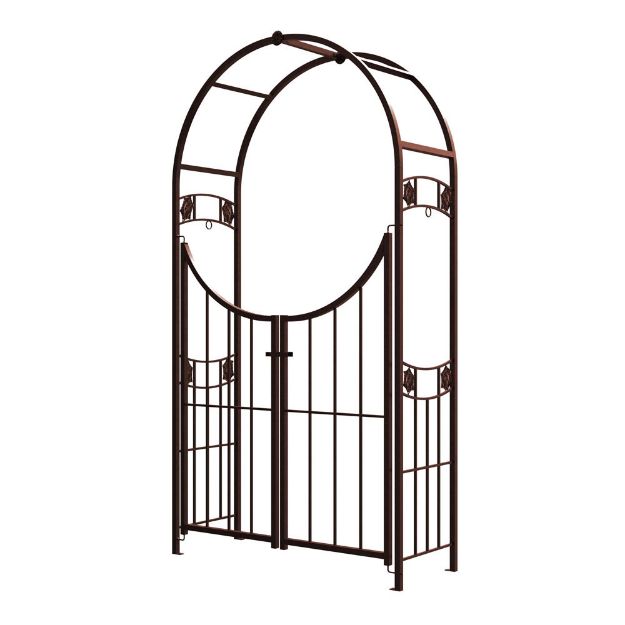 Image de arche et barrieres couleur bronze h2,3 x 1,3 m x 45 cm