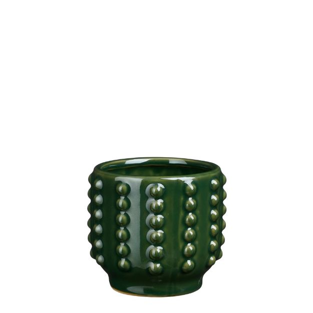 Image de Boaz pot ronde vert - h11,5xd12,5cm - Mica