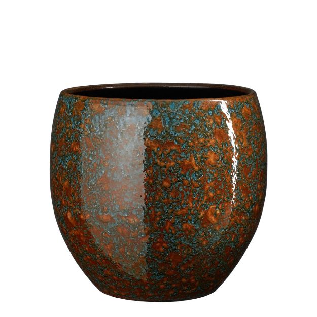 Image de Fabian pot ronde bleu - h28xd28cm - Mica