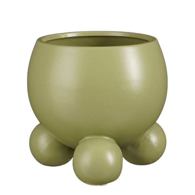 Image de Camini pot ronde vert cl. - h16xd17cm - Mica