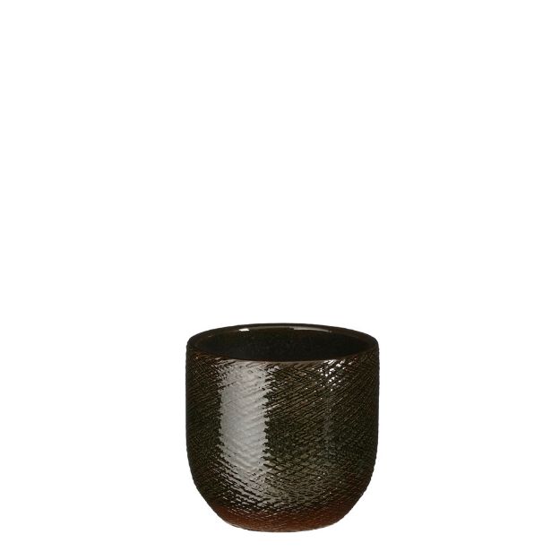 Image de Enzo pot ronde vert f. - h11xd12cm - Mica