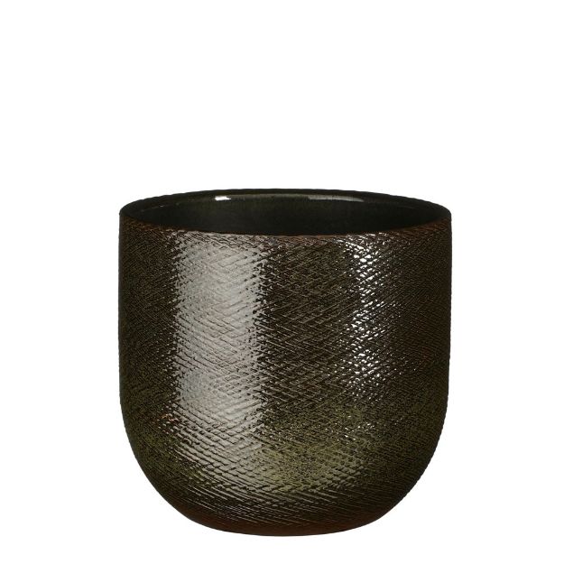 Image de Enzo pot ronde vert f. - h21xd23cm - Mica