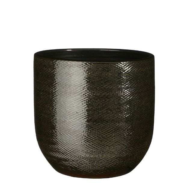 Image de Enzo pot ronde vert f. - h24xd25cm - Mica