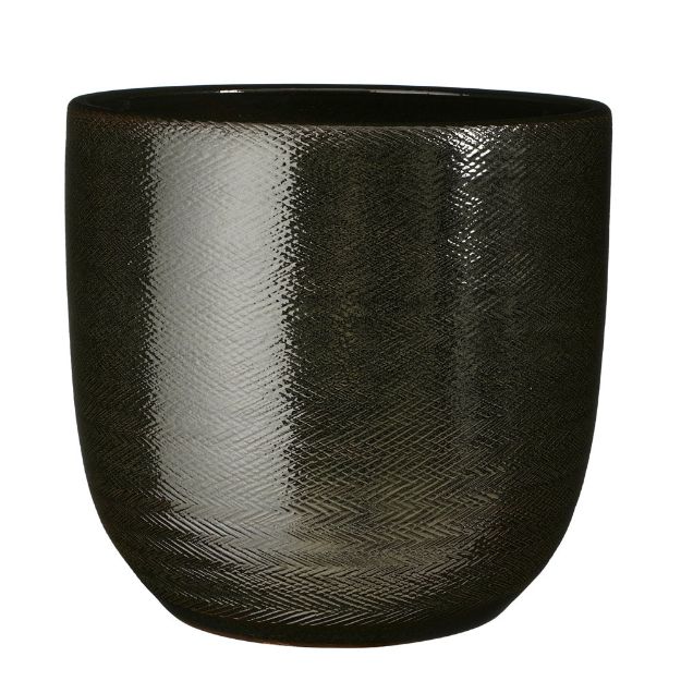 Image de Enzo pot ronde vert f. - h31xd34cm - Mica