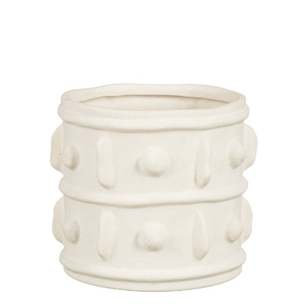 Image de Eden pot ronde blanc - h13xd14,5cm - Mica
