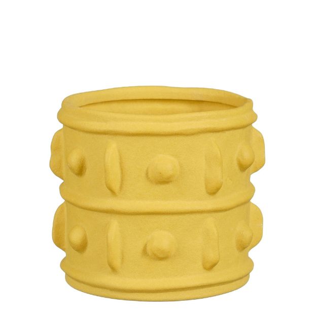 Image de Eden pot ronde ocre - h13xd14,5cm - Mica