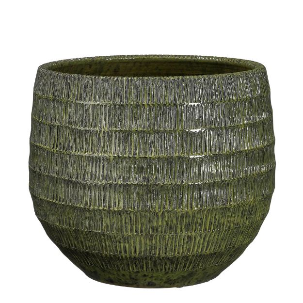 Image de Tobias pot ronde vert - h30xd35cm - Mica