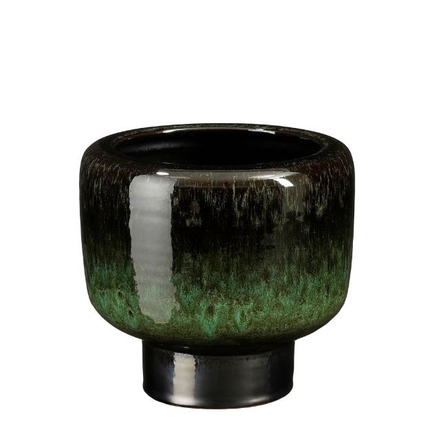 Image de Lizz pot ronde vert f. - h17,5xd18,5cm - Mica