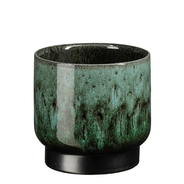 Image de Thiago pot ronde vert f. - h14xd15cm - Mica