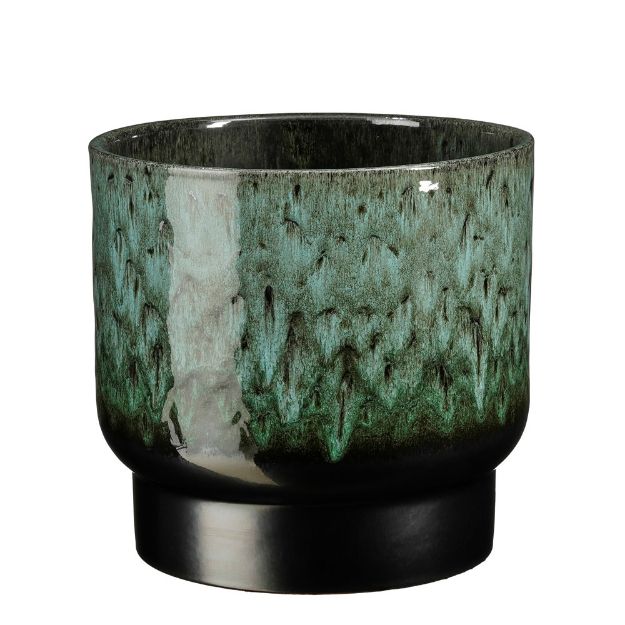 Image de Thiago pot ronde vert f. - h23xd26cm - Mica