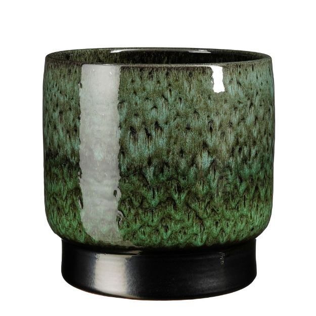 Image de Thiago pot ronde vert f. - h29xd30cm - Mica