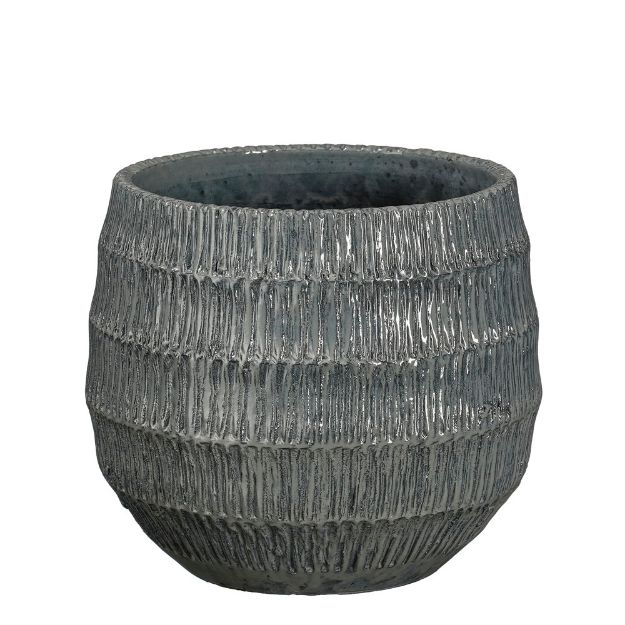 Image de Tobias pot ronde bleu cl. - h17xd19cm - Mica