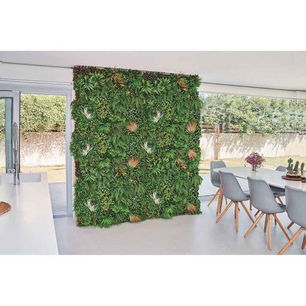 Image de Panneau décoratif de feuillage synthétique Vert 1x1m LED