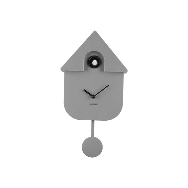 Image de Horloge murale Modern Coucou ABS gris souris - Karlsson