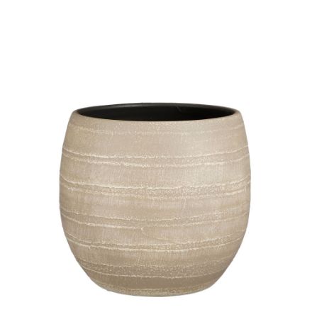 Agrandir l'image de Alentejo pot ronde beige - h24xd27cm - Mica Image de Alentejo pot ronde beige - h24xd27cm - Mica