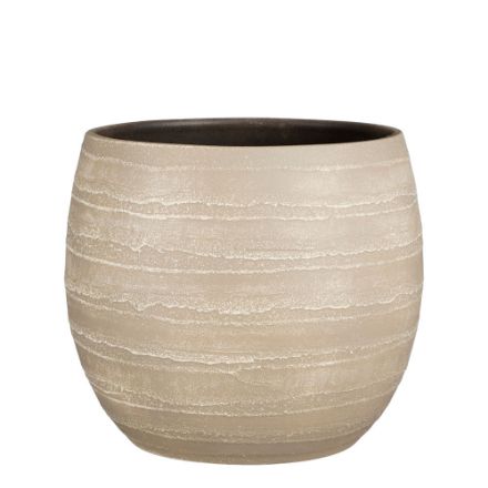 Agrandir l'image de Alentejo pot ronde beige - h28xd30cm - Mica Image de Alentejo pot ronde beige - h28xd30cm - Mica