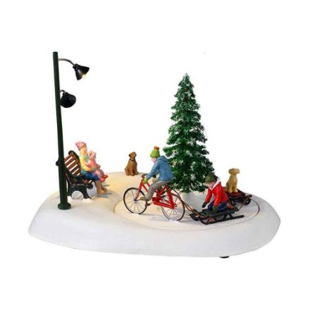 Agrandir l'image de Vélo de neige avec papa- Lemax Image de Vélo de neige avec papa- Lemax