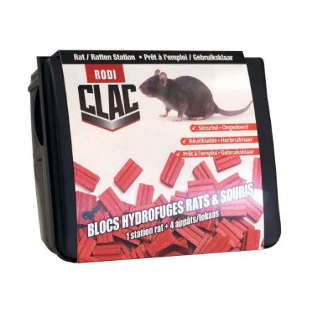 Agrandir l'image de Blocs Hydrofuges Rats & Souris 100gr +1 station Rats Image de Blocs Hydrofuges Rats & Souris 100gr +1 station Rats