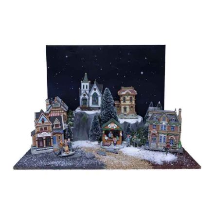 Agrandir l'image de BASE VILLAGE DE NOEL ESCALIERS 78X20CM Image de BASE VILLAGE DE NOEL ESCALIERS 78X20CM