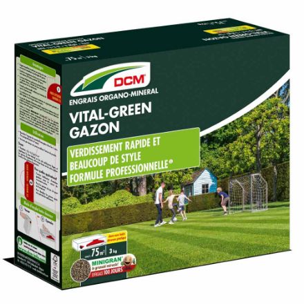 Agrandir l'image de DCM VITAL-GREEN GAZON 3KG Image de DCM VITAL-GREEN GAZON 3KG