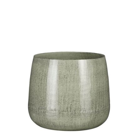 Agrandir l'image de Benson pot ronde gris cl. - h20xd23cm - Mica Image de Benson pot ronde gris cl. - h20xd23cm - Mica
